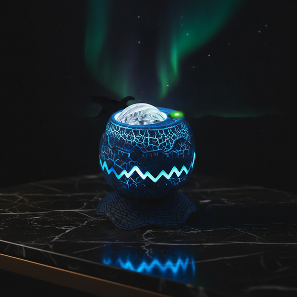 Proyector de Galaxia Huevo Dinosaurio con Altavoz Bluetooth – Estrellas en Movimiento para tu Habitación