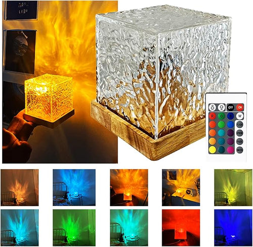 Lámpara de Ondulación de Agua Giratoria – 16 Colores LED y Efecto Relajante para tu Hogar