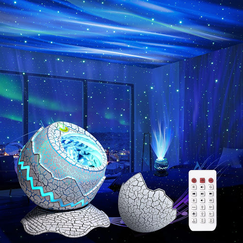 Proyector de Galaxia Huevo Dinosaurio con Altavoz Bluetooth – Estrellas en Movimiento para tu Habitación