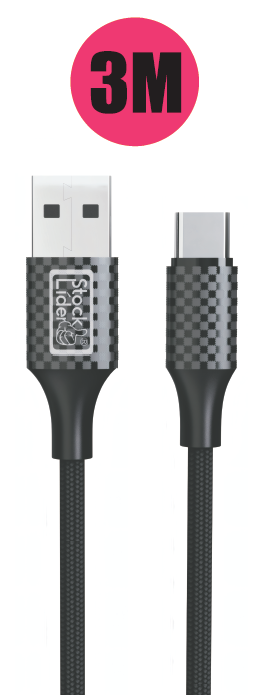 Cable USB a USB-C 3M – Carga Rápida 2.4A con Alcance Extra para Cargar sin Límites